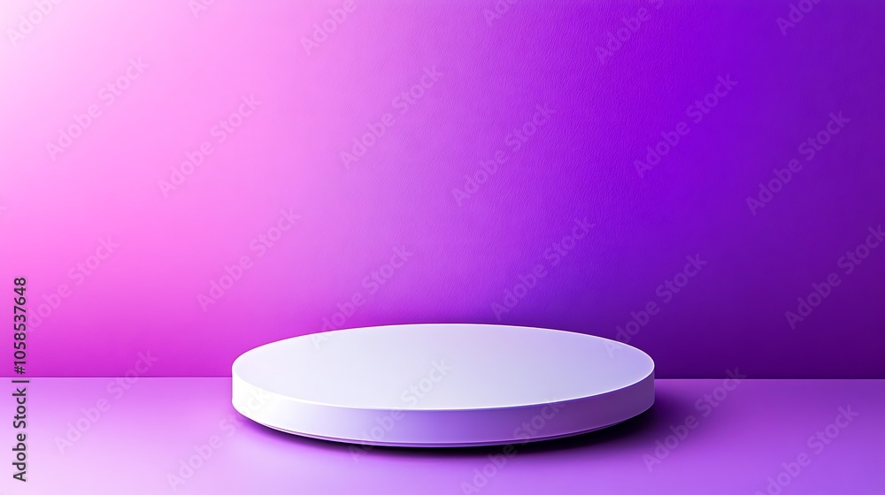 Poster purple gradient background with white platform light gradient background with room for typography