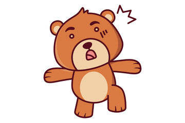 Cute Surprised Bear Illustration