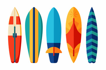 surfboard element collection white background