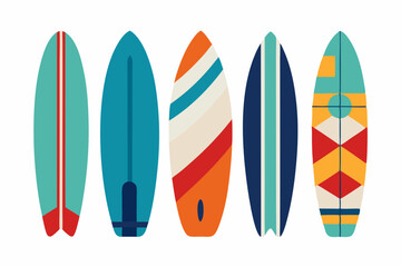 surfboard element collection white background