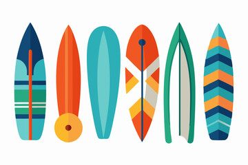 surfboard element collection white background