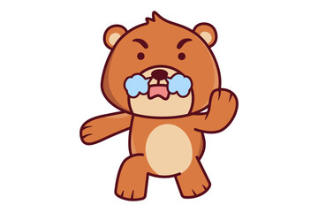 Cute Angry Bear Illustration