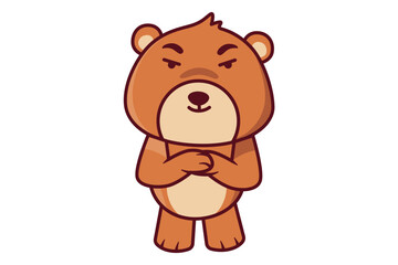 Cute Bear with Evil Expression Illustration