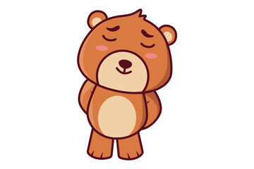 Cute Bear Bowing Illustration