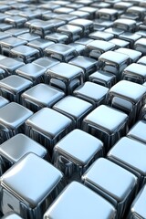 Naklejka premium Shiny Metal Cubes Pattern Background Subtle Blur Background with Space for Custom Text