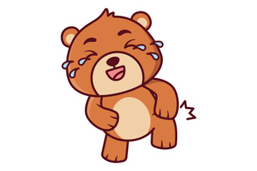 Fototapeta premium Cute Laughing Bear Illustration