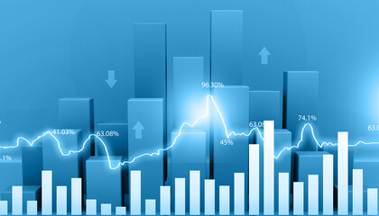stock market financial chart graph. 3d illustration