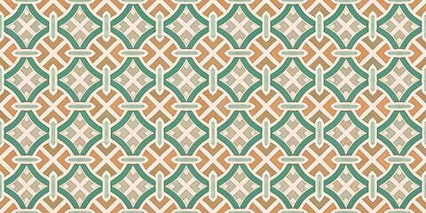 Fototapeta premium Minimalist, geometric pattern of interlocking shapes in muted colors on a plain background, shape, colorful, geometric pattern, modern