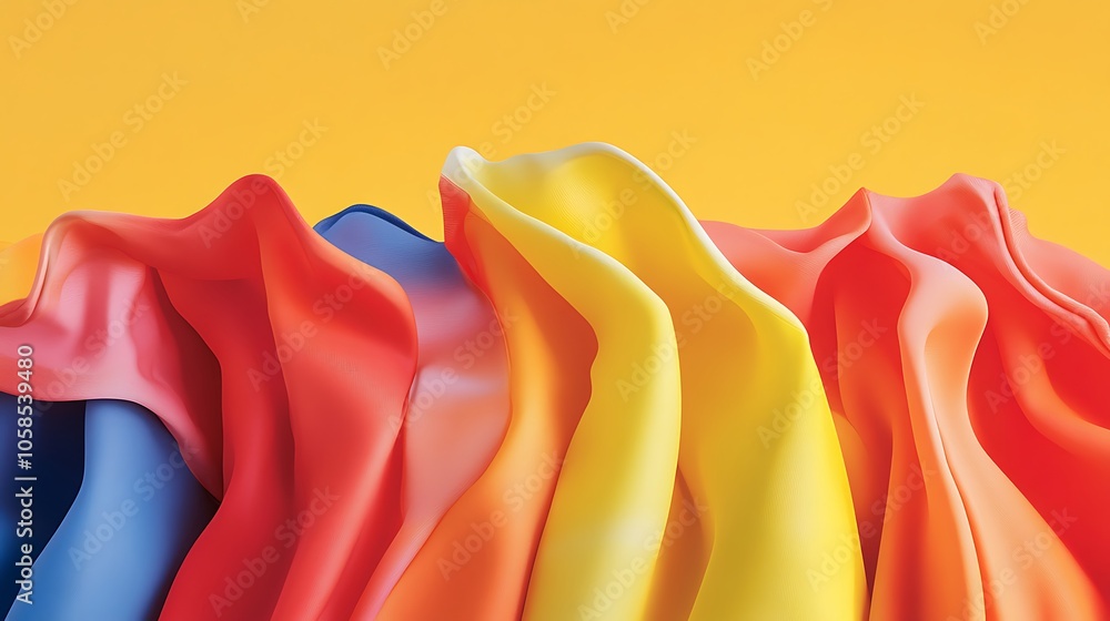 Poster abstract colorful fabric background smooth blue background with copy space for advertisements