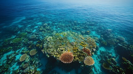 Fototapeta premium Aerial View of the Great Barrier Reef's Vibrant Coral