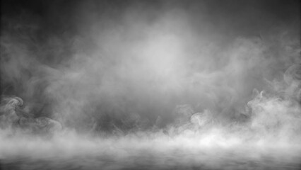 Fototapeta premium Misty and smoky grey backdrop with reflection