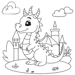 dragon hand draw coloring