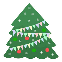 elegant Christmas tree on a white background