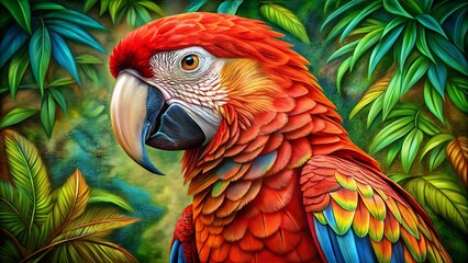 Fototapeta premium Tropicana Birds: A Splash of Color and Art in Nature-Inspired Photography