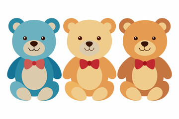 set teddy bear with a bow