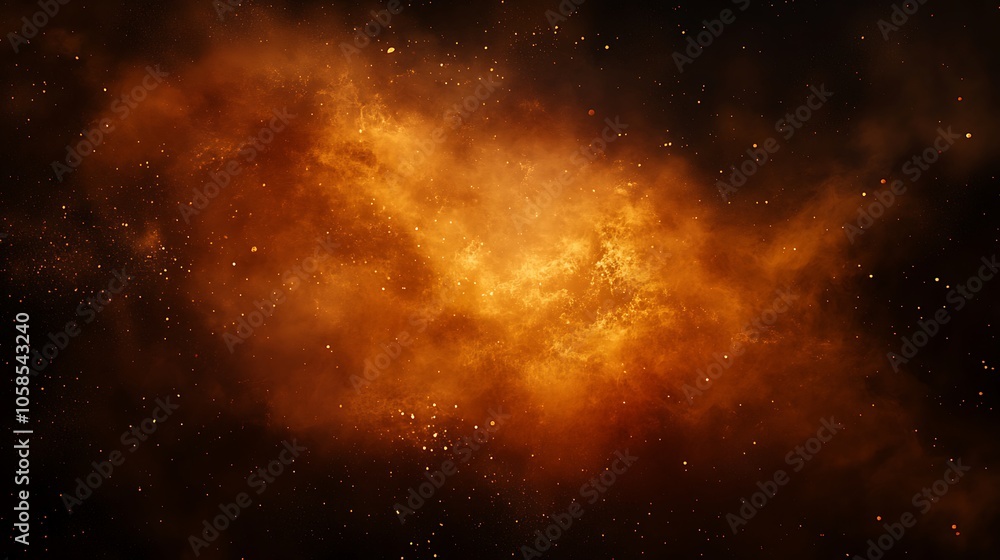 Poster orange galaxy background plain textured background for web design and copy