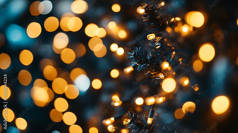 Poster christmas lights blur abstract gradient background with copy space