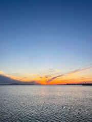 夕暮れ時の海景色