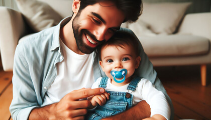 A joyful moment of a parent playing with their child, capturing the love and happiness of family togetherness