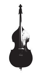 Fototapeta premium Double bass silhouette isolated on white background 