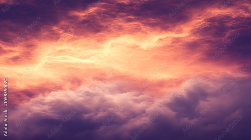 Poster dramatic sky clouds sunset subtle blur background with space for custom text