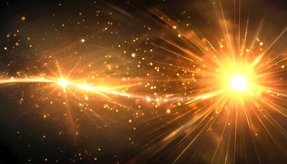 Abstract Solar Flares with Golden Light Rays | Background