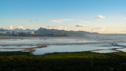 seaside city skyline