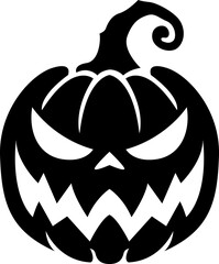 Horror and scary halloween faces silhouette icon, Pumpkin, emoji and tattoo ghost smile spooky jack evil mouth eyes scary silhouette illustration 