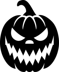 Horror and scary halloween faces silhouette icon, Pumpkin, emoji and tattoo ghost smile spooky jack evil mouth eyes scary silhouette illustration 