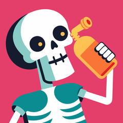 skull with cigarette