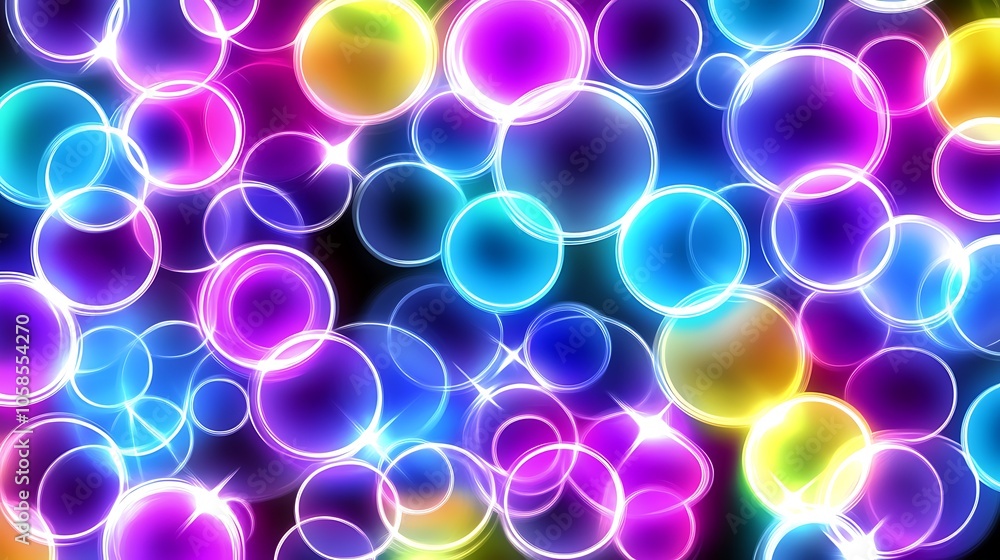 Poster abstract colorful bubbles plain textured background for web design and copy