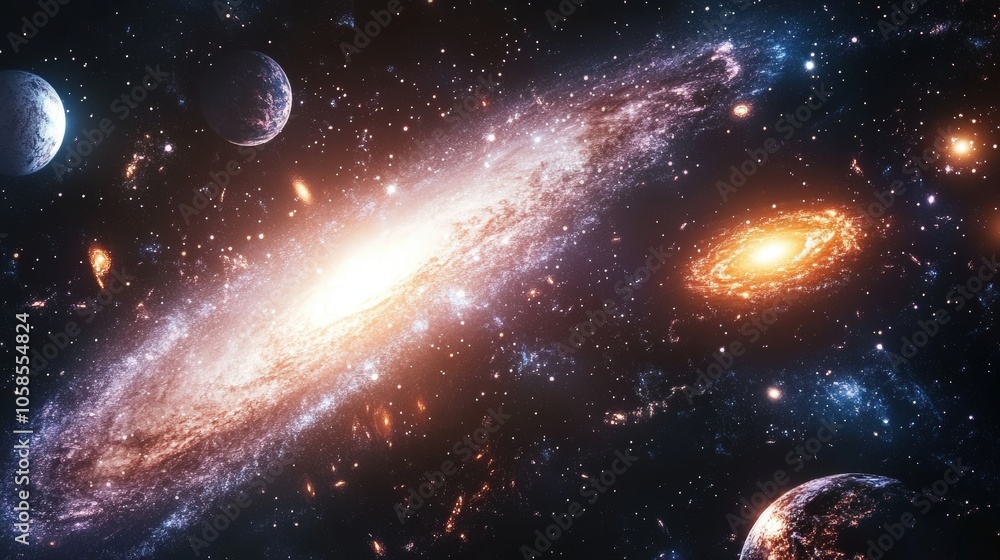 Poster analyze the significance of observatories in mapping the universe.