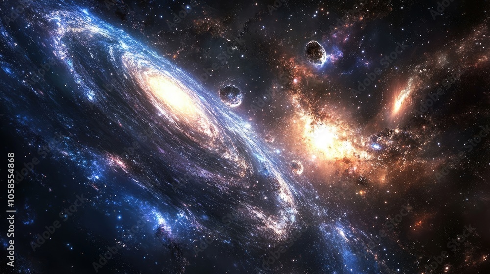 Poster analyze the significance of observatories in mapping the universe.