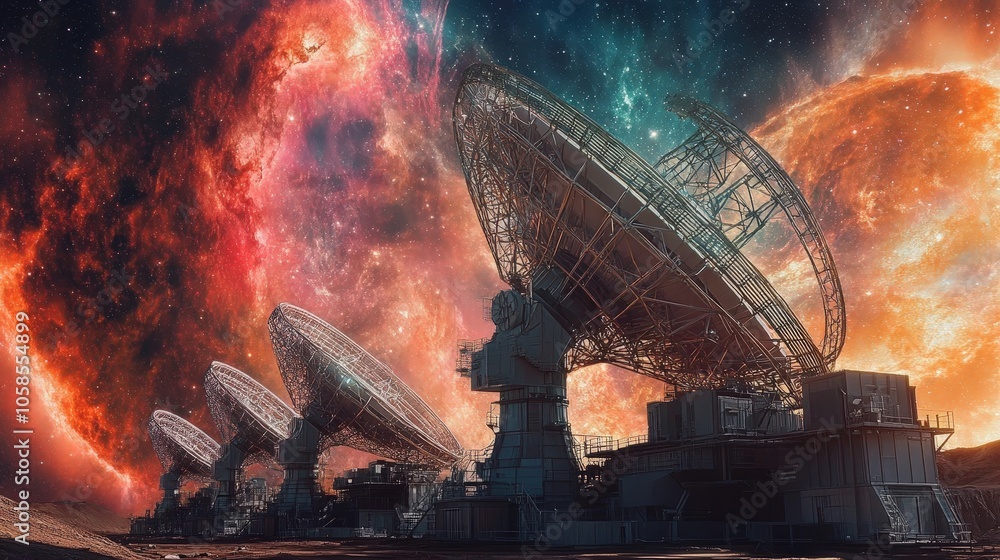 Poster analyze the significance of observatories in mapping the universe.