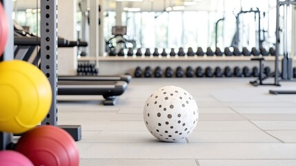 A stylish image of a modern, minimalist home gym setup featuring premium fitness equipment and motivational decor. The low angle shot captures the inviting space while the blurred background adds