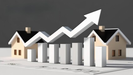  3d rander Analyzing housing market trends the impact of real estate growth on investment opportunities and economic stability