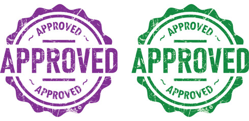 Obraz premium Approved stamp seal isolated on transparent background