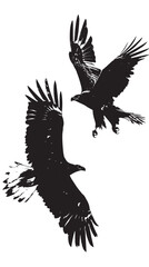 Obraz premium Eagles silhouette isolated in White background