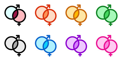 Editable sex symbols vector icon. Wedding, valentine, love, celebration. Part of a big icon set family. Perfect for web and app interfaces, presentations, infographics, etc
