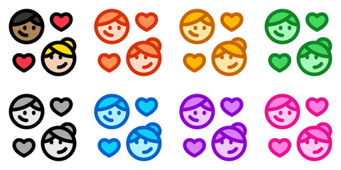 Naklejka premium Editable romantic couple vector icon. Wedding, valentine, love, celebration. Part of a big icon set family. Perfect for web and app interfaces, presentations, infographics, etc