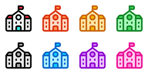 Editable school, college, building vector icon. Building, architecture, city, construction. Part of a big icon set family. Perfect for web and app interfaces, presentations, infographics, etc