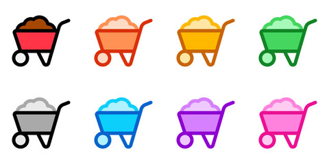 Editable wheelbarrow vector icon. Gardening, landscaping, horticulture, construction, industry. Part of a big icon set family. Perfect for web and app interfaces, presentations, infographics, etc