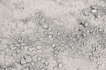 Fine micro dust on the ground from concrete cement danger for worker lung disease .