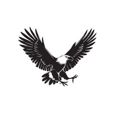 Eagles silhouette isolated in White background