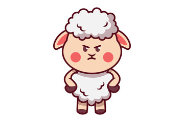 Cute Sheep Angry Illustration