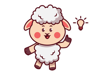 Cute Sheep Find Ideas with Lightbulb Illustrations
