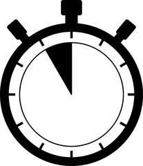 Shortest time -  stopwatch icon illustration black and white.