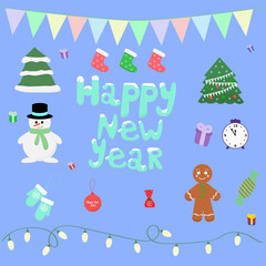 Christmas and New Year set of pictures