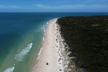 Aerial View of Bribie Island Dog Beach - View South