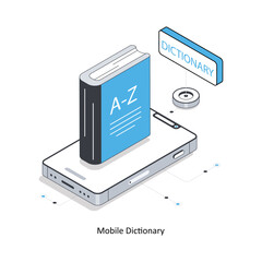Mobile Dictionary  isometric stock illustration. EPS File stock illustration